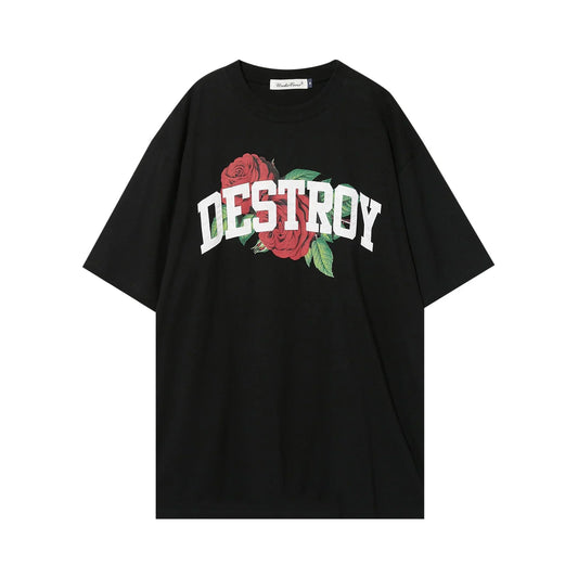 Destory Printed American Short Sleeve T-Shirt