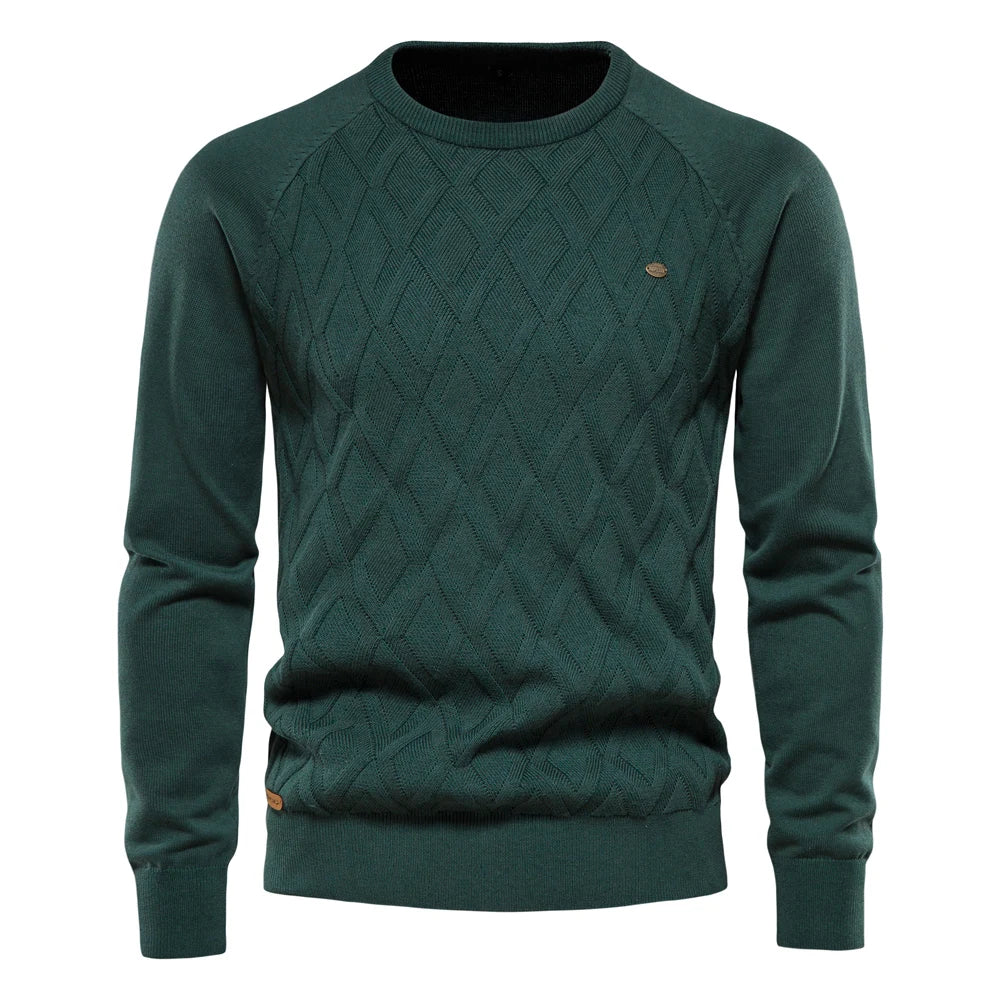 Basic Men Sweaters Solid Color O-neck Long sleeve